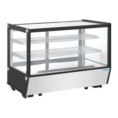 Polar G-Series Countertop Display Fridge Black Square Glass 160Ltr - PG004
