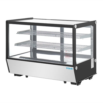Polar G-Series Countertop Display Fridge Black Square Glass 160Ltr - PG004