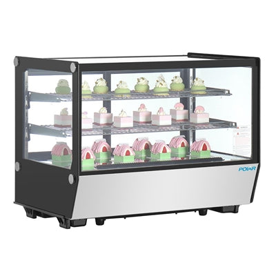 Polar G-Series Countertop Display Fridge Black Square Glass 160Ltr - PG004