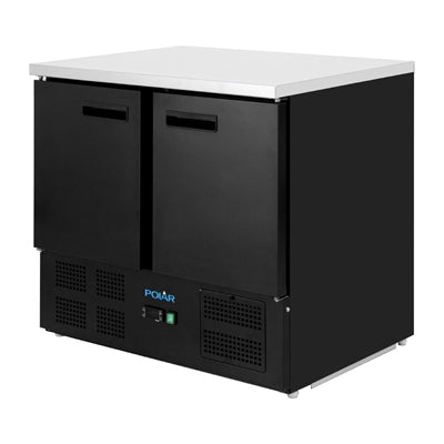 Polar G-Series Double Door Counter Fridge Black 240Ltr - PG022