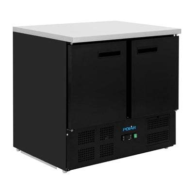 Polar G-Series Double Door Counter Fridge Black 240Ltr - PG022