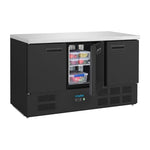 Polar G-Series Triple Door Counter Fridge Black 368Ltr - PG023