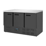 Polar G-Series Triple Door Counter Fridge Black 368Ltr - PG023