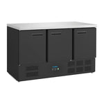 Polar G-Series Triple Door Counter Fridge Black 368Ltr - PG023