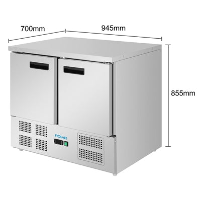 Polar G-Series Double Door Counter Freezer 240Ltr - PG038