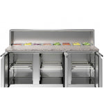 Stalwart DA-PZ33 Pizza Prep Fridge 3 Doors | 8 x GN1/6 Saladette Counter 700mm