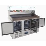 Polar CN267 Refrigerated Pizza and Salad Prep Counter 368Ltr | Marble Top 3 Door