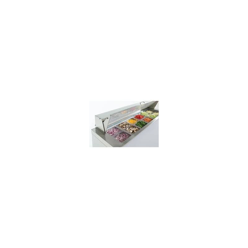 Polar GD882 2 Door Preparation Counter 405Ltr | U-Series Pizza Saladette Prep Fridge