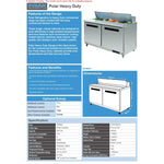 Polar GD883 2 Door Preparation Counter 527Ltr | Large U-Series Pizza Saladette Prep Fridge