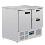 Polar U637 1 Door & 2 Drawer Counter Fridge 240Ltr | Commercial Refrigerated Prep Counter