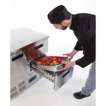 Polar U637 1 Door & 2 Drawer Counter Fridge 240Ltr | Commercial Refrigerated Prep Counter