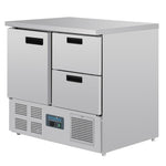 Polar U637 1 Door & 2 Drawer Counter Fridge 240Ltr | Commercial Refrigerated Prep Counter