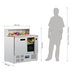 Polar G603 Refrigerated Pizza Prep Counter 288Ltr | 2 Door Marble Top Pizza Fridge