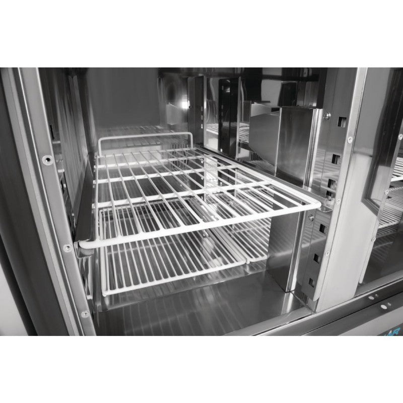Polar G603 Refrigerated Pizza Prep Counter 288Ltr | 2 Door Marble Top Pizza Fridge