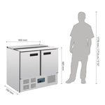 Polar G606 Refrigerated Saladette Counter 240Ltr | 2 Door Compact Prep Fridge