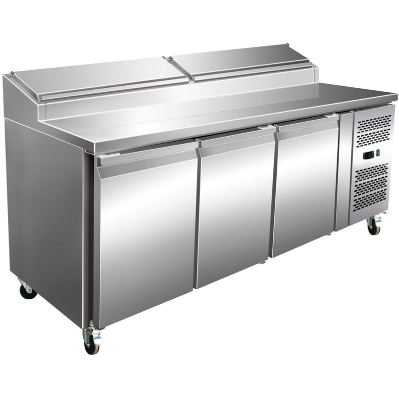 Stalwart DA-SH37 Preparation Counter 3 Doors | Pizza Salad Fridge 8 x GN1/3 1795mm