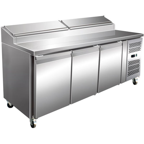 Stalwart DA-SH37 Preparation Counter 3 Doors | Pizza &amp; Salad Fridge 8 x GN1/3 1795mm