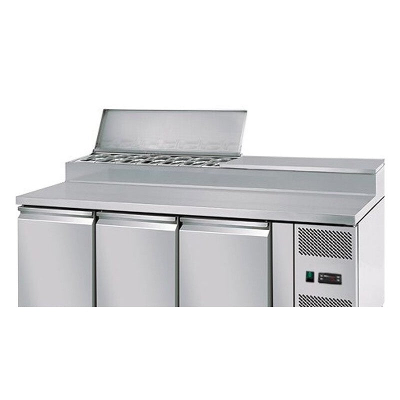 Stalwart DA-SH37 Preparation Counter 3 Doors | Pizza Salad Fridge 8 x GN1/3 1795mm
