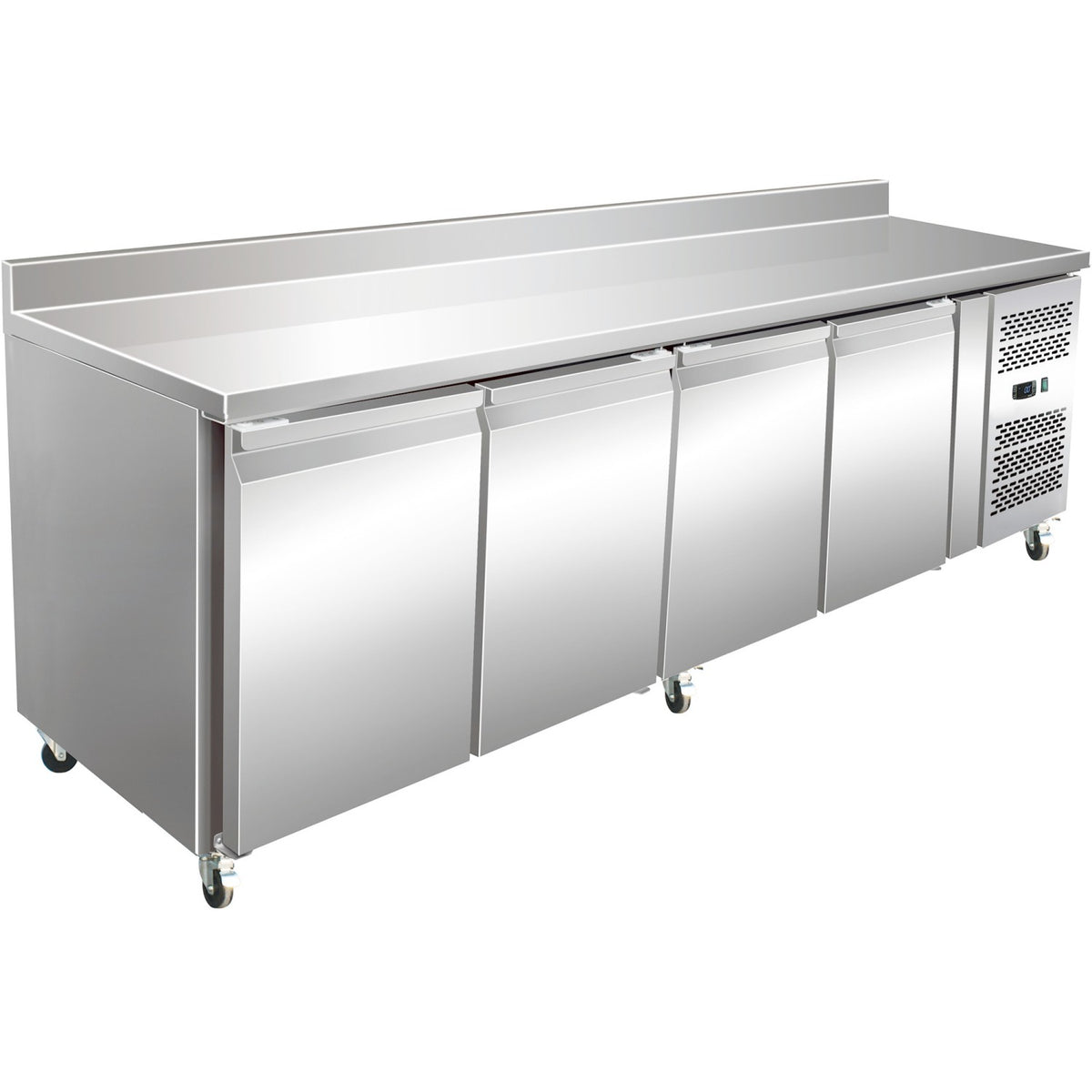 Professional Refrigerated Counter with Upstand 4 Doors Depth 600mm - THSNACK4200TNEC