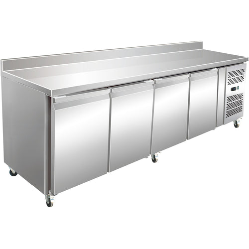 Professional Refrigerated Counter with Upstand 4 Doors Depth 600mm - THSNACK4200TNEC