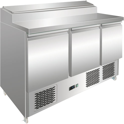 Refrigerated Prep Table 3 doors Sandwich top 8xGN1/6 - THPS30016
