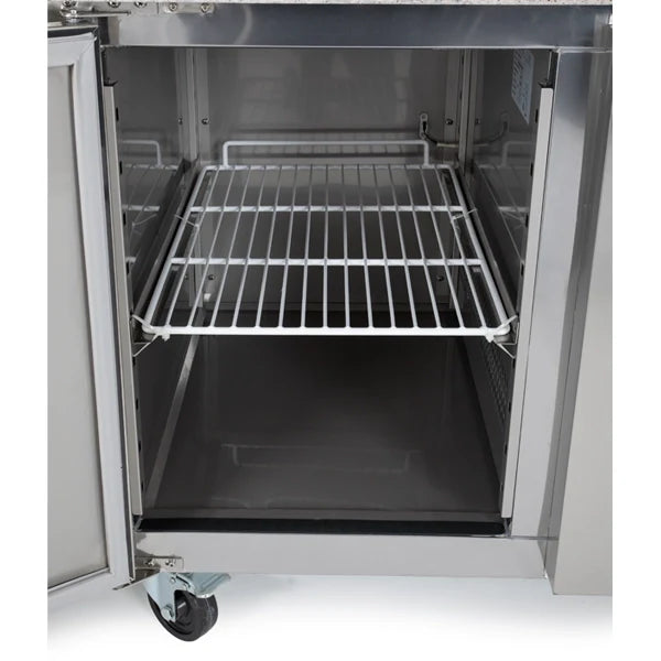 Contender Granite Top Refrigerated Pizza Prep Counter with 7 Dough Drawers