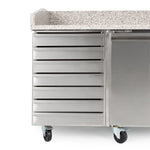 Contender Granite Top Refrigerated Pizza Prep Counter with 7 Dough Drawers