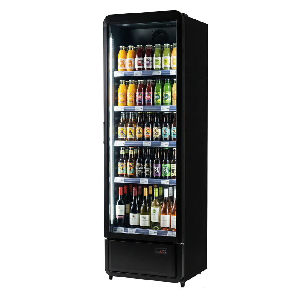 Prodis XDA600-P-K-LE 377L Black Single Door Display Fridge