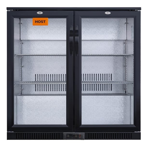 HOST Black Beer Cooler Double Hinged Door 850mm HOST1217DH