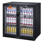 HOST Black Beer Cooler Double Hinged Door 850mm HOST1217DH