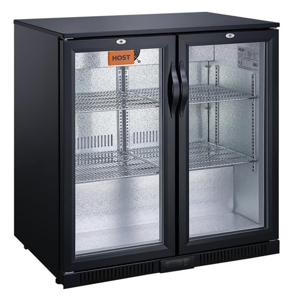HOST Black Beer Cooler Double Hinged Door 850mm HOST1217DH