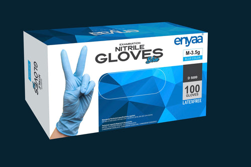 Blue Nitrile Powder Free Disposable Gloves | Medical & Food Grade | Pack of 100