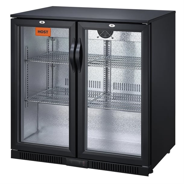 HOST Black Beer Cooler Double Hinged Door 850mm HOST1217DH