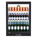 Contender RRG024 126L Single Door Bottle Cooler — Black Stainless Steel front view