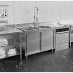 Stainless Steel Double Bowl Sink Unit with Right Drainer & Cabinet 1800×600×950mm - YLC186SBL2