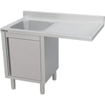 Stainless Steel Single Bowl Sink Unit with Right Drainer & Cabinet 1400×600×950mm - YLC146SBL1
