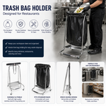 Commercial Stainless Steel Trash Bag Holder Cart 430×530×960 mm - JSN216
