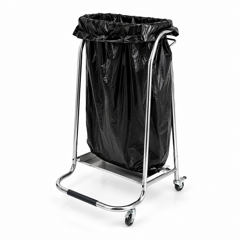 Commercial Stainless Steel Trash Bag Holder Cart 430×530×960 mm - JSN216