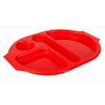 Olympia Kristallon PP Oval Compartment Food Tray Red 375mm (10 pack) - U037