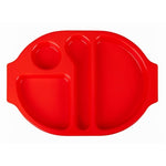 Olympia Kristallon PP Oval Compartment Food Tray Red 375mm (10 pack) - U037