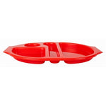 Olympia Kristallon PP Oval Compartment Food Tray Red 375mm (10 pack) - U037