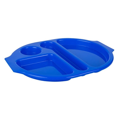 Olympia Kristallon PP Oval Compartment Food Tray Blue 375mm (10 pack) - U038