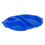 Olympia Kristallon PP Oval Compartment Food Tray Blue 375mm (10 pack) - U038