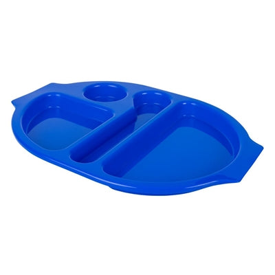 Olympia Kristallon PP Oval Compartment Food Tray Blue 375mm (10 pack) - U038