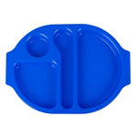 Olympia Kristallon PP Oval Compartment Food Tray Blue 375mm (10 pack) - U038
