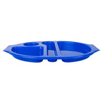 Olympia Kristallon PP Oval Compartment Food Tray Blue 375mm (10 pack) - U038