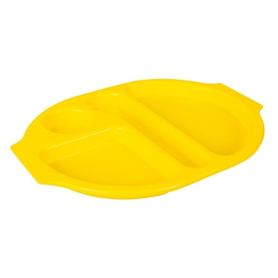 Olympia Kristallon PP Oval Compartment Food Tray Yellow 375mm (10 pack) - U039