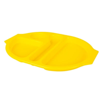Olympia Kristallon PP Oval Compartment Food Tray Yellow 375mm (10 pack) - U039