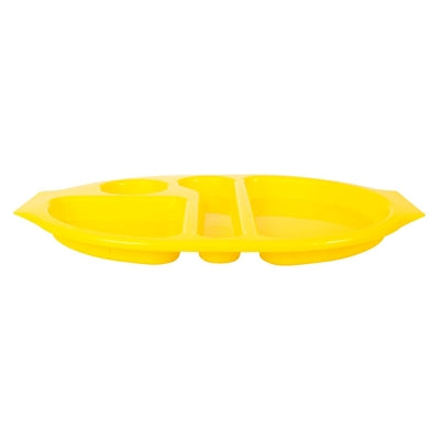 Olympia Kristallon PP Oval Compartment Food Tray Yellow 375mm (10 pack) - U039