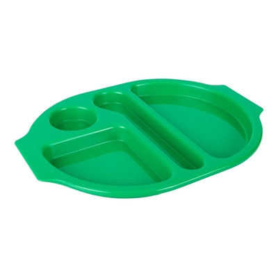 Olympia Kristallon PP Oval Compartment Food Tray Green 375mm (10 pack) - U040